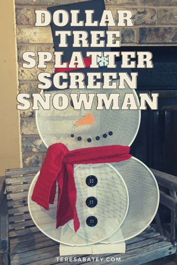 Dollar Tree Splatter Screen Snowman