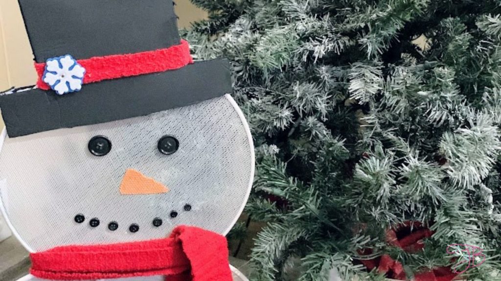 Dollar Tree Splatter Screen Snowman