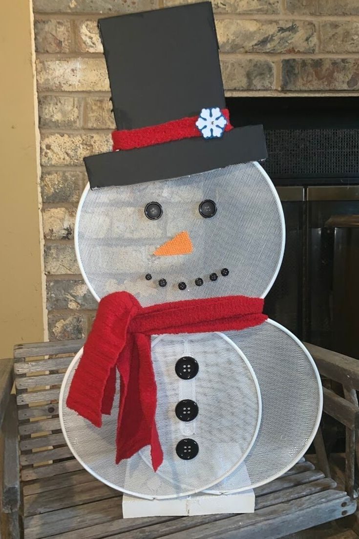 Dollar Tree Splatter Screen Snowman