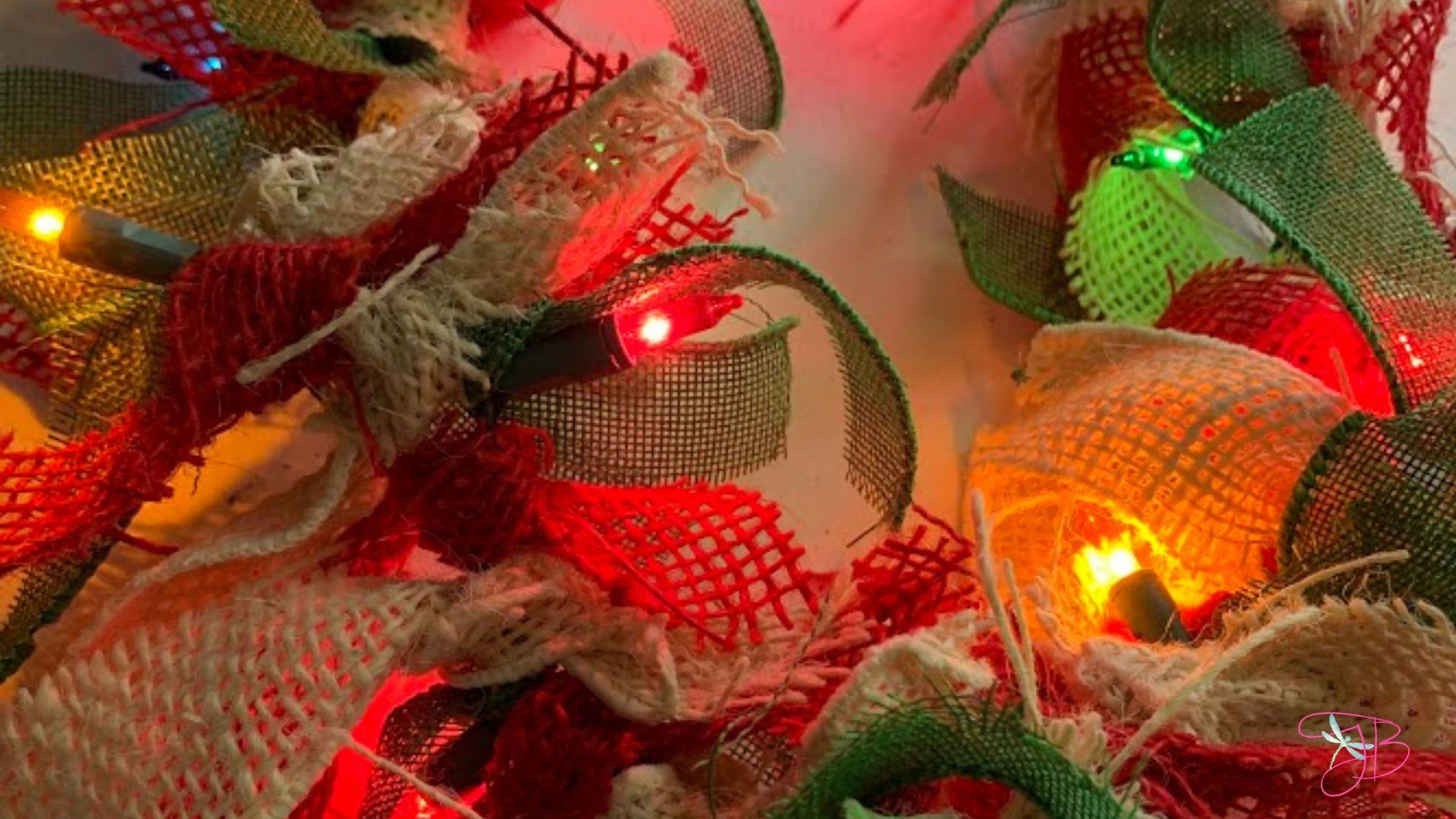 Dollar Tree Lighted Burlap Garland