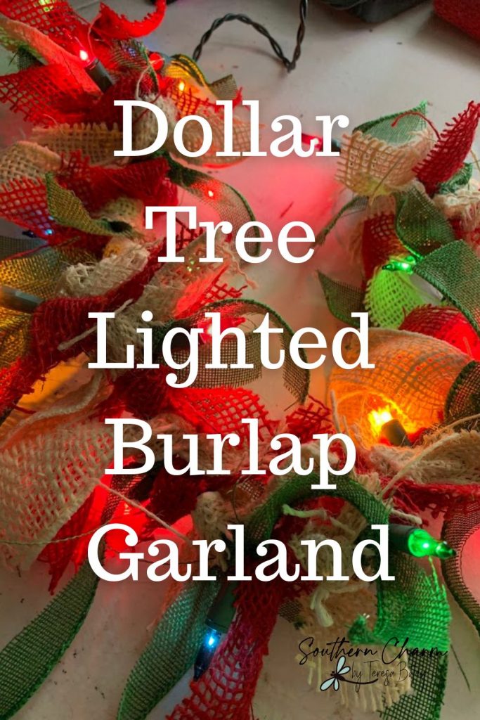 Dollar Tree Lighted Burlap Garland