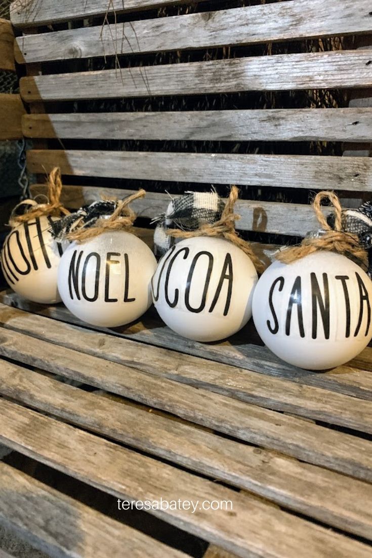 Dollar Tree DIY Farmhouse Christmas Ornaments