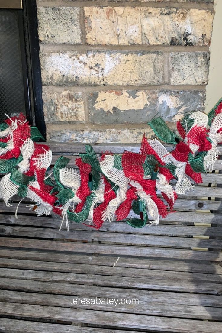 Dollar Tree Lighted Burlap Garland
