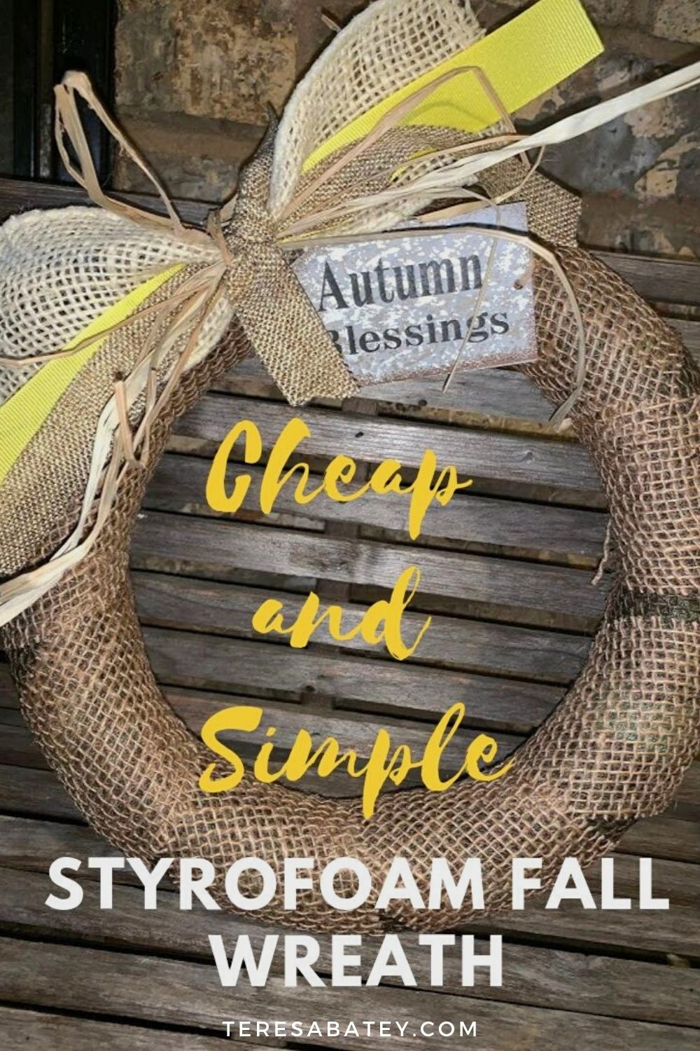 Cheap and Simple Styrofoam Fall Wreath