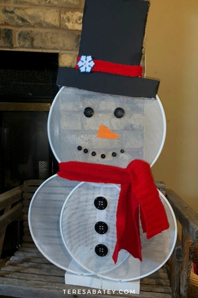 Dollar Tree Splatter Screen Snowman