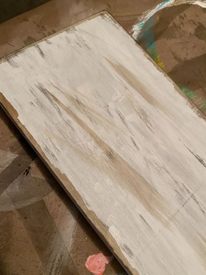 DIY Aged Spring Sign with Decoupage Napkin