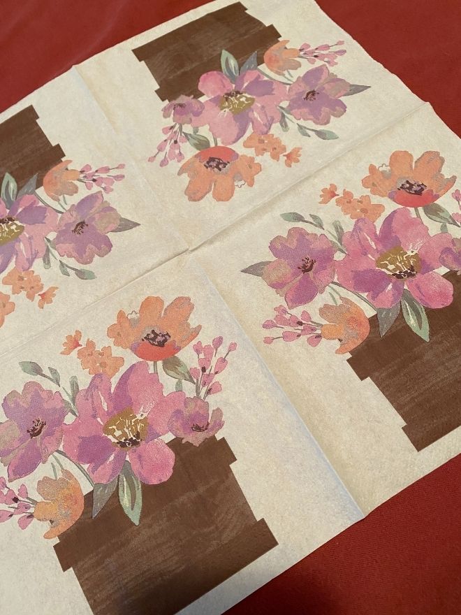 DIY Aged Spring Sign with Decoupage Napkin