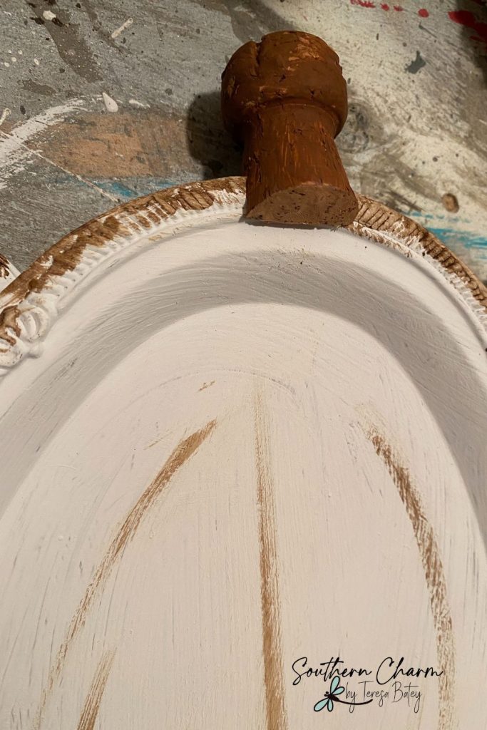 DIY Dollar Tree Silver Platter Pumpkin